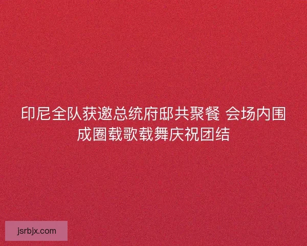 印尼全队获邀总统府邸共聚餐 会场内围成圈载歌载舞庆祝团结 印尼全队获邀总统府邸共聚餐 会场内围成圈载歌载舞庆祝团结